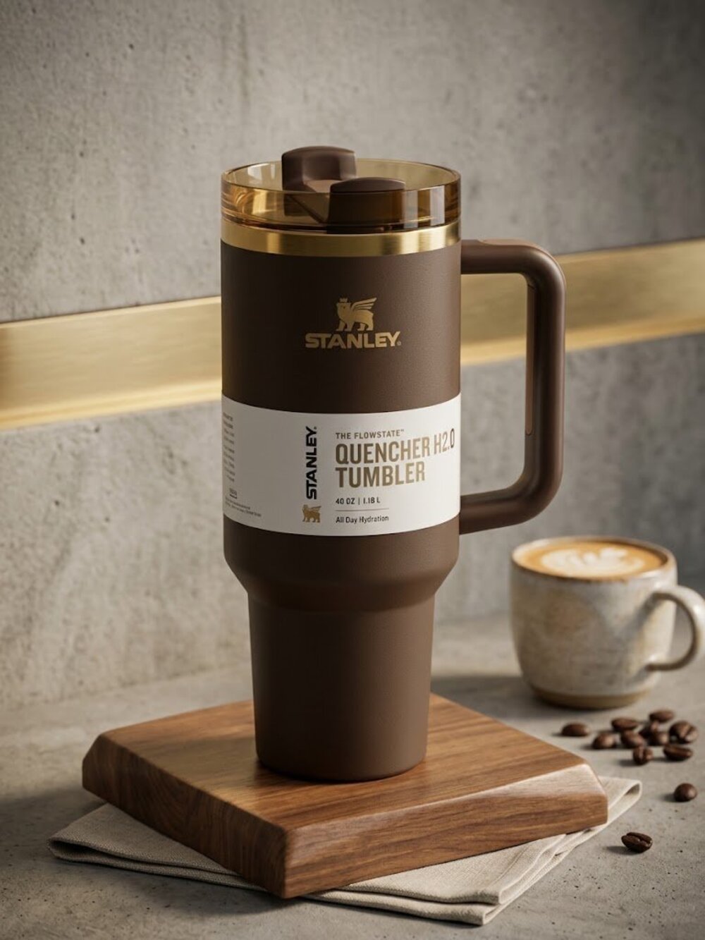 Stanley Chocolate Gold Quencher 40 oz Tumbler FlowState H2.0 – Factory Sealed